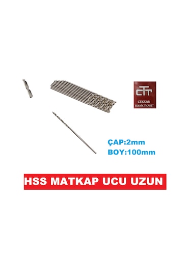 MİKRO HSS 2mm  UZUN MATKAP UCU BOY:100mm 2 ADET