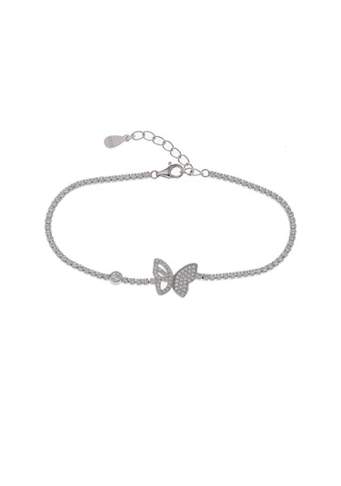 Kelebek Model 925 Ayar Gümüş İnce Suyolu Kadın Bileklik Gümüş