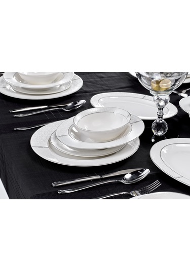 Taç Eliza Noya 53 Parça 12 Kişilik Yemek Takımı Platin