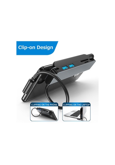 Samdoo Type-c 6-üç-1 Hub Alüminyum Kasa, Hdmı 4k, Sd/tf Kart Okuyucu, Usb 2.0/3.0, 55w Pd Şarj, Taşınabilir, Plug & Play