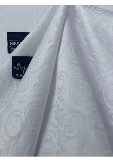 Nivemeshome 140x200 Beyaz Daire Sembol Leke Tutmaz Masa Örtüsü Beyaz