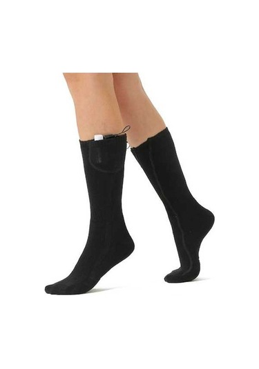 Willowhaven Çorap Kış Isıtma Elektrikli Isıtmalı Şarj Edilebilir Kadın Siyah Gri Siyah