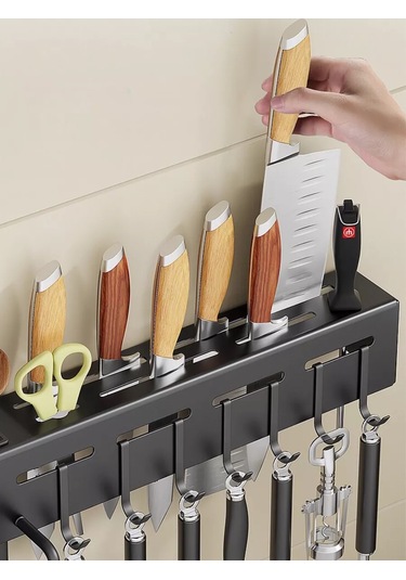 İkstudio 40 Cm Duvar Montajlı Mutfak Gereçleri Organizatörü 211623044 Siyah