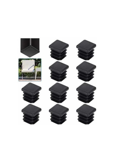 Flybuy Bosphorusboutique Siyah Sandalye Sandalye Plastik Mufunye Mobilya Masif Masa Kapağı 20x20mm 20 Adet Kare Boru Uç Kapağı -