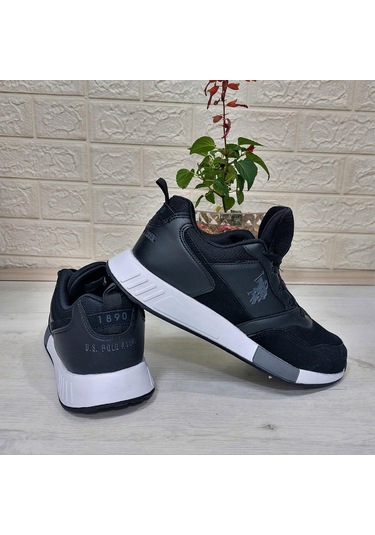 U.s.polo Janko Siyah Faylon Hafif Taban Erkek Spor Ayakkabı Siyah