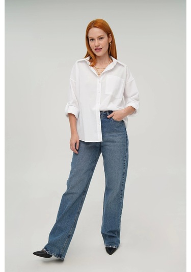 Tek Cepli Ekru Gömlek Ekru