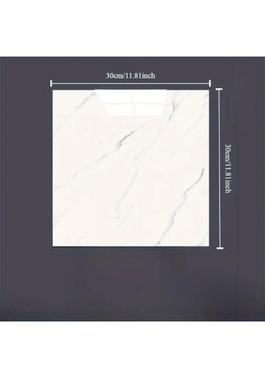 Beyaz Mermer Desenli Alüminyum Plastik Duvar Sticker 30x30 Beyaz