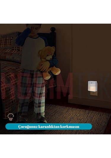 Akıllı Hareket Sensörlü Led Gece Lambası Fişe Takılan Hareket Sen Beyaz