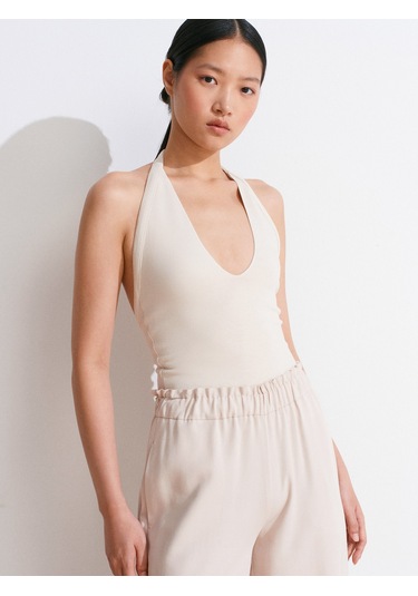 Dilvin 31971 Boyundan Bağlamalı Top-açık Bej Açık Bej