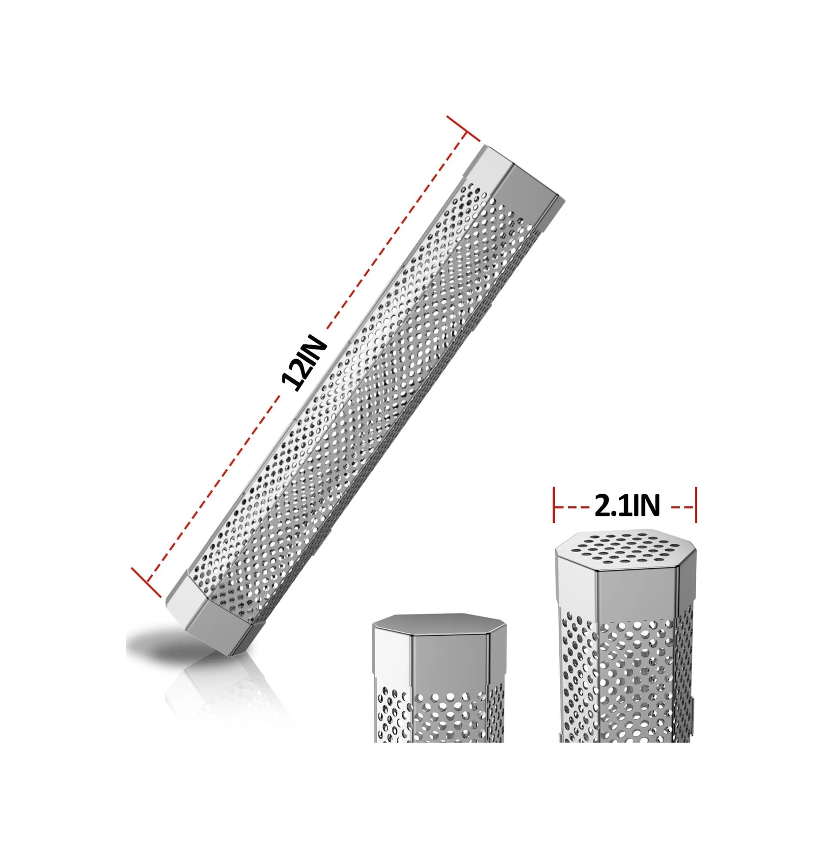 Xindoker Bbq İçin Paslanmaz Çelik Füme Tüpü, Perfore Kafes, Asit Dayanıklı, Izgara Baharatları İçin Çok Renkli