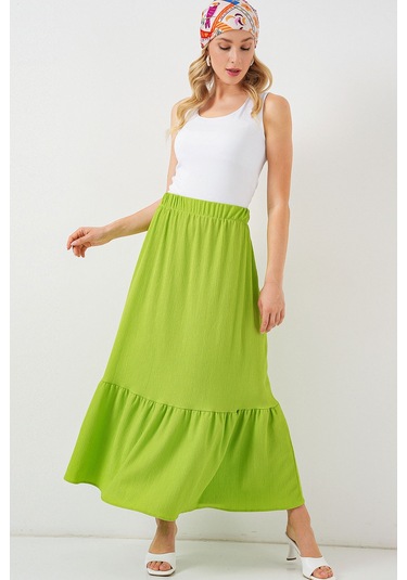 1886 Uzun Örme Etek - E.yeşil Yeşil