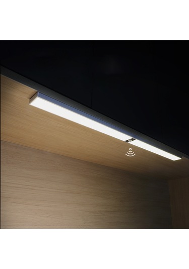 Shineyee Yeni Ultra İnce 800mm Isı Işığı: Vücut Algılama Ve Sürekli Açık Modlu, Manyetik Montaj, Pil İçeren Dolap/ Koridor Lambası Ilık Beyaz