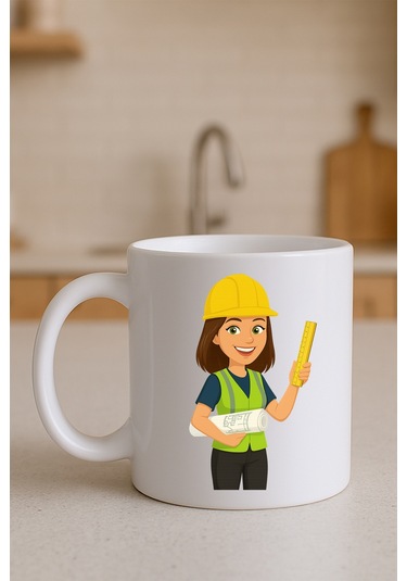 Meslek Baskılı Kupa Kadın Mühendis