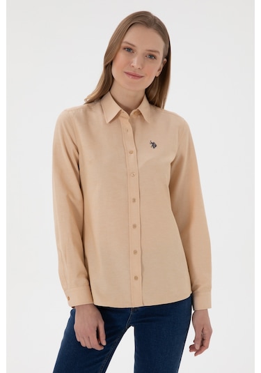 U.s. Polo Assn. Kadın Camel Gömlek Basic 50307726-vr015 CAMEL