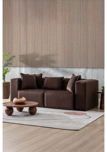 Katt Ekstra Rahat İskeletli 2 Li Koltuk 10 Renk Kahverengi