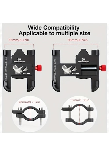 Xuweiwei Hol232 1 Adet Newboler Mtb Araba Telefon Tutucu Bisiklet Braketi 360 Derece Doner Aluminyum Ayarlanabilir Kaymaz Telefon Tutucu -