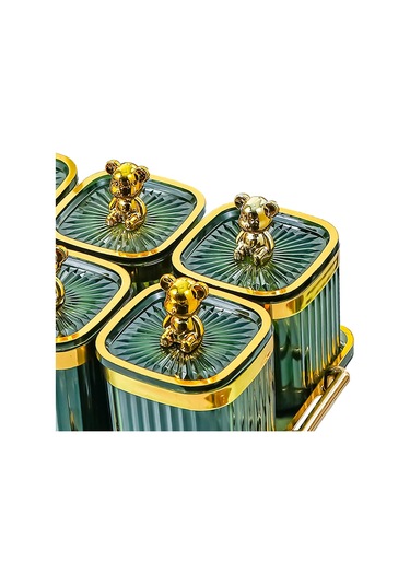 Suntek Magideal Kurutulmuş Meyve Aperatif Servis Tabağı Yeşil-6-ızgara