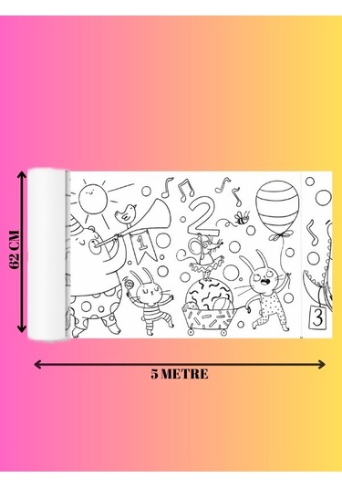 Sayıları Öğreniyorum Boyama Kağıdı 5 Metre