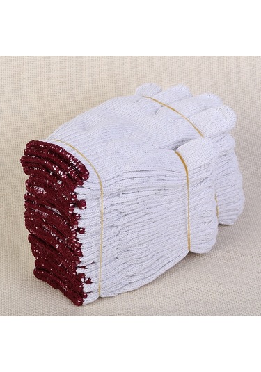 Sones 12 Çift İşçi Malzemeleri Nefes Alabilen Aşınmaya Dayanıklı Koruma Pamuklu İplik Eldiven