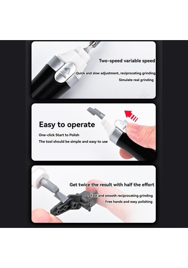 Vkemall Mini Elektrikli Piston Tipi Taşlama Parlatma Kalemi - Küçük Boy Taşlama Delme Aleti - El İşleri Dıy Araç Seti 1 Makine + 8 Uç