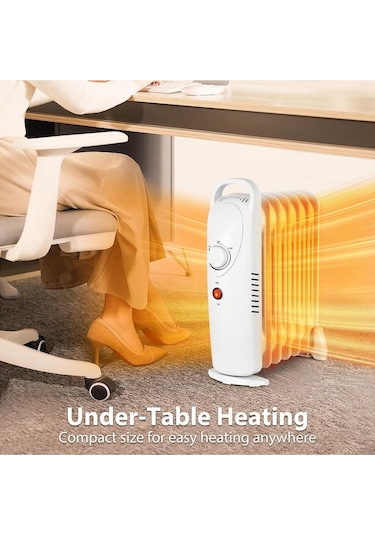 Mini Yağlı Radyatör Küçük Elektrikli Yağlı Petek Elektrikli Isıtıcı Dilimli Ofis Masa Altı Heating