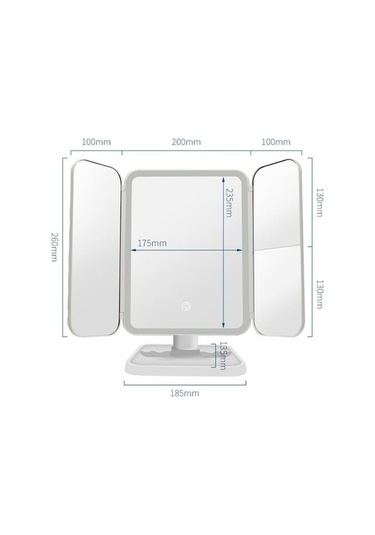 Electronıc Outlet Üç Makyaj Katlı Kare Ctbx Aynası - Şık Ve Pratik Tasarım, Mükemmel Görüntü Kalitesi Beyaz