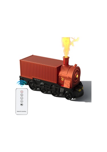 Ruicoo "retro Tren Şekilli 300ml Nemlendirici & Aromaterapi Difüzörü - 8 Işık Modu Ve Uzaktan Kumanda"