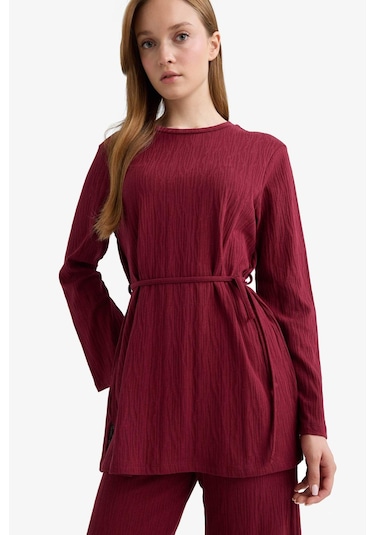Defacto Regular Fit Bisiklet Yaka Bağlamalı Uzun Kollu Tunik F5369ax25aubr115 Bordo Defacto Regular Fit Bisiklet Yaka Bağlamalı Uzun Kollu Tunik F5369ax25aubr115 Bordo