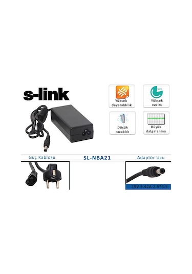 S-link Sl-nba21 19v 3.42a 2.5 5.5 Notebook Adaptör