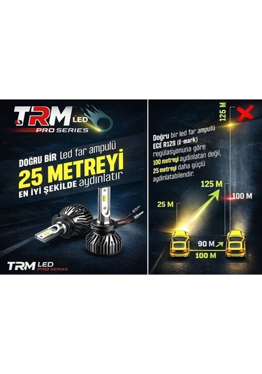 Trm Led Xenon Eko H11 Beyaz Far Ampulü Yüksek Performans