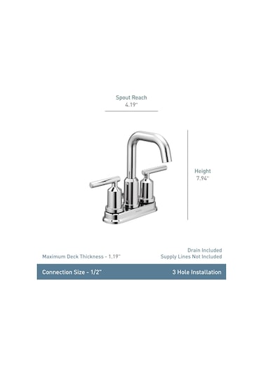 Moen Gibson Mat Siyah İki Saplı Orta Set Yüksek Ark Modern Banyo Diğer