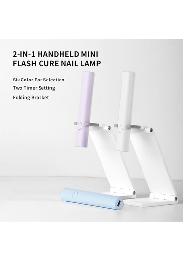 Skycity El Tutan Led/uv Tırnak Kurutma Lambası, 3w, 20/60s Zamanlama, Çekirdekli Pil, Type-c Şarj, Katlanabilir Tutucu, Siyah