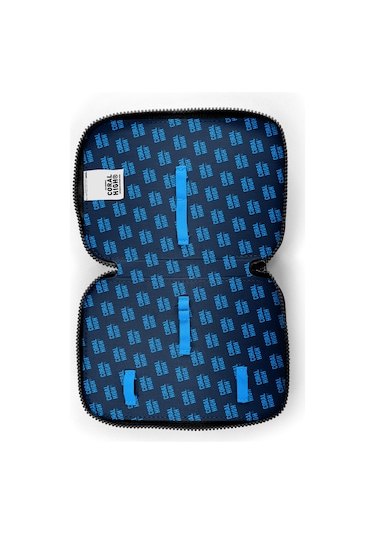 Coral High Siyah Drone Desenli Çift Katlı Kalem Çanta 11158 Siyah