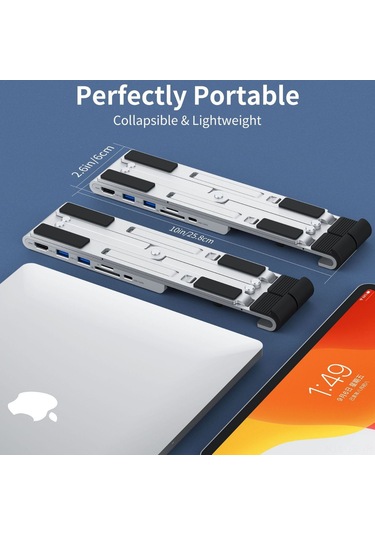 Jeemson Laptop Masaüstü Standı: Katlanabilir Soğutma, Yükseklik Ayarlı, Dayanıklı Malzeme İle Çalışma Ve Yaşam İçin