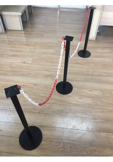 Güvenlik Şeridi Yönlendirme Bariyeri Zincirli Metal Duba Demir Bariyer 86 Cm 1.5mm