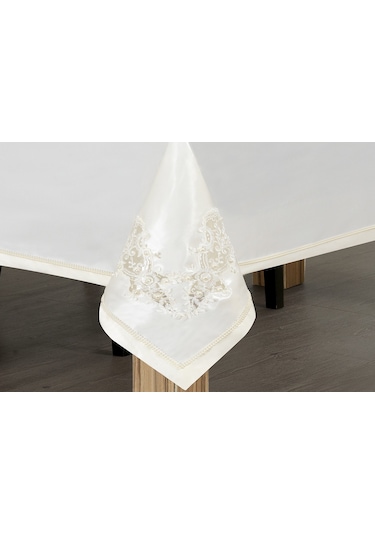 Finezza Anjelica Lüx Dantelli Monoray Kumaş Beyaz Masa Örtüsü 170