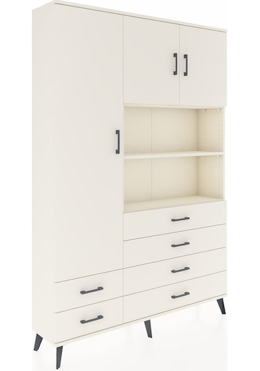 Arges Dolap 8 Raflı 6 Çekmeceli 3 Kapaklı 132x30x195 Aytaşı-a... Aytaşı