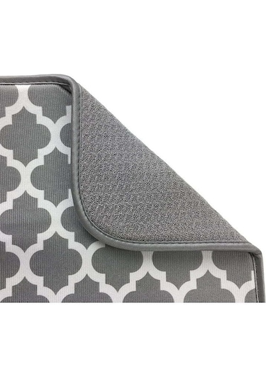 Shineyee Büyük Boy Çift Taraflı Mikrofiber Mutfak Tabak Kurutma Matı, Beyaz Kafes Desenli, 45x60 Cm, Su Emici Ve Dayanıklı Beyaz