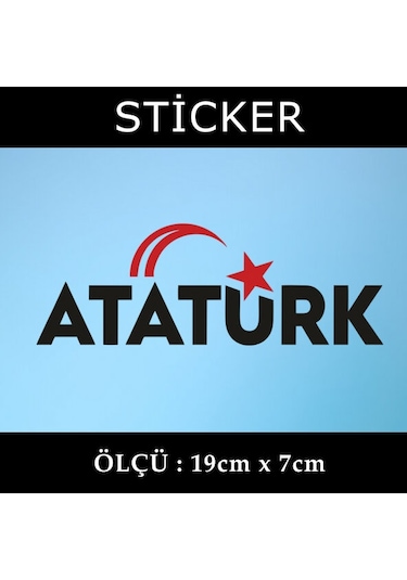 ata ayyıldız bayraklı sticker etiket araba  motosiklet uyumlu