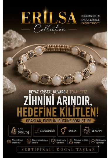Sertifikalı Beyaz Kristal Kuvars Terahertz Doğal Taş Bileklik Aya