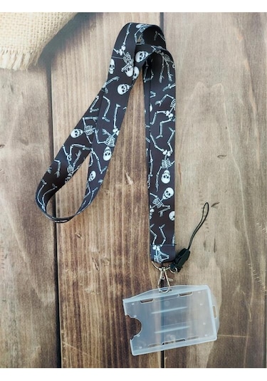 İskelet Kart Askısı Yaka Kartı Boyun Askı İpi Telefon Askısı Yatay Dikey Kart Koruyucu