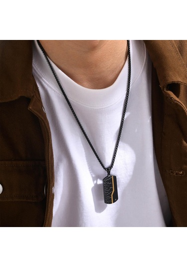 Gümüş Erkek Paslanmaz Çelik Köpek Künyesi Kolye Kare Kutu Zincir Zincir Kolye Gümüş/altın Siyah Renk 2mm60cm Gümüş