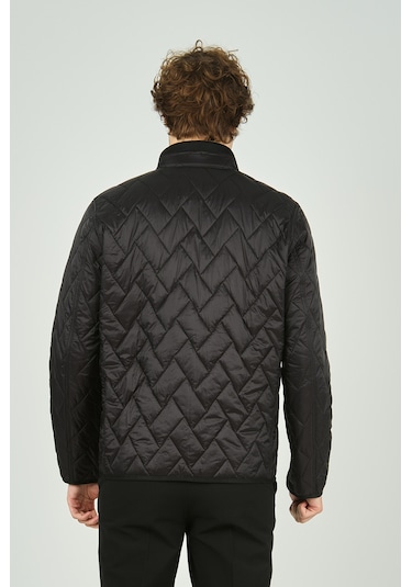 Allegro Erkek Dik Yaka Fermuarlı Cep Detaylı Kapitone Mont 4355 Siyah Siyah