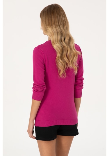 U.S. Polo Assn. U.s. Polo Assn. Kadın Kazak /triko 50313590-vr252 Fusya Melanj