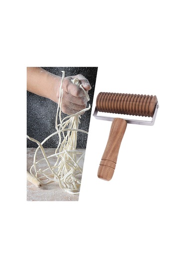 Suntek Saplı Ahşap Erişte Kesici Kafes Silindiri Kahverengi