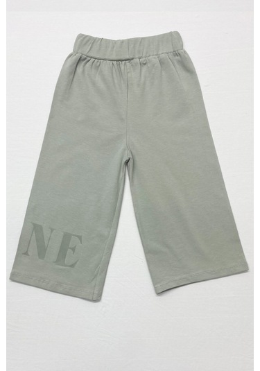 Kız Çocuk Eşofman Takımı Çizgili İspanyol Paça B17 Su Yeşili