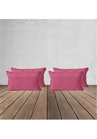 4'lü Kadife Dokulu Kırlent Kılıfı Fuşya-432 - Fuşya