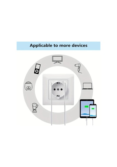 Honeybeeshop Alman Standart Usb Type C Soket Beyaz Pc Malzemesi Usb Cikisi Guc Cihazlar Icin Pratik Hizli Gomulu Kurulum Duvar Soketi 16a 250v