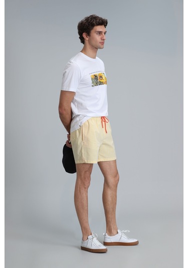 Lufian Strıped Erkek Deniz Şortu Sarı Sarı 111220087100900 Sarı