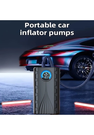 Boatshop1 Kablolu Araba Hava Pompası Taşınabilir Lastik Şişirme 150psı Otomatik Motosiklet Pompası 36v Evrensel Kompresör